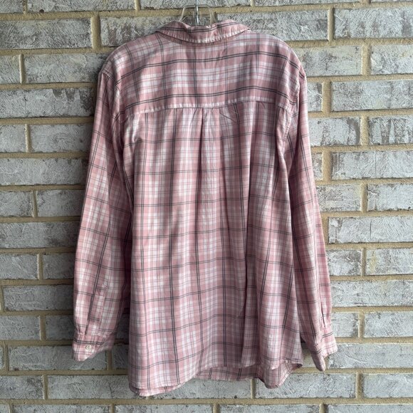Charter Club Long Sleeve Button Up Collared Plaid Shirt Women's Size 3X - Picture 2 of 8
